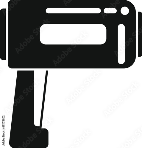 Modern speed radar icon simple vector. Limit speed tool. Cam security street
