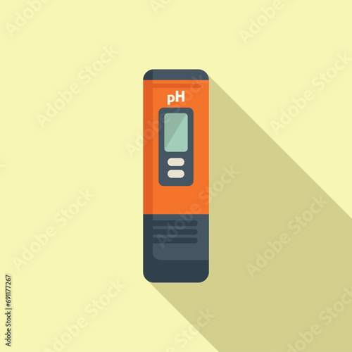 Computer ph meter icon flat vector. Soil measure. Medical liquid natural
