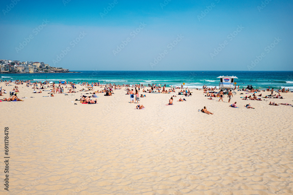 Bondi Beach is a popular beach located 7 km east of the Sydney central business district. It is one of the most visited tourist sites in Australia. Dec 2019