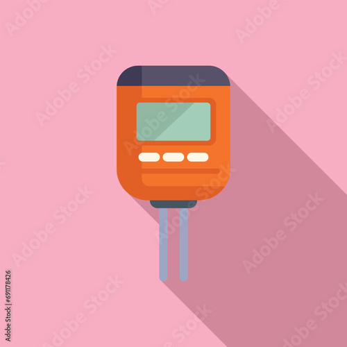 Device soil ph meter icon flat vector. Medical experiment. Solution chemistry