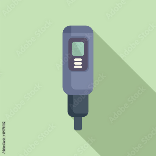 Ph meter probe icon flat vector. Soil test kit. Modern system reaction