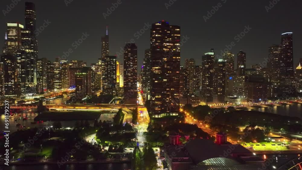 Aerial timelapse video of Chicago, Illinois, USA December 2023 Aerial timelapse video of Chicago, Illinois, USA December 2023