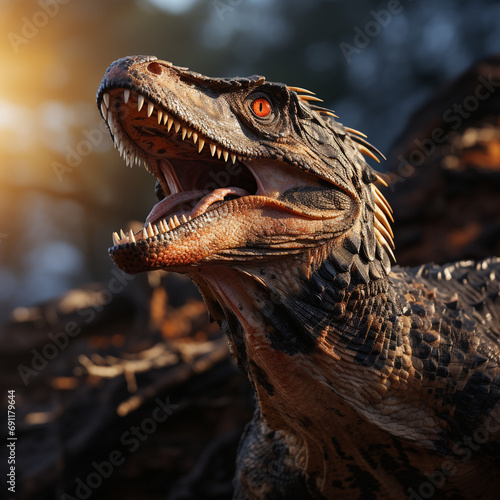 Ancient dinosaur photos created with Generative Ai