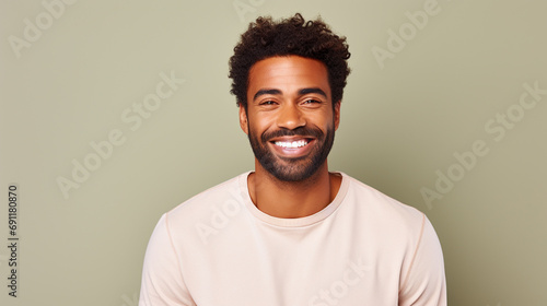 Portrait of happy man or male business executive smiling and looking at camera, AI Generated