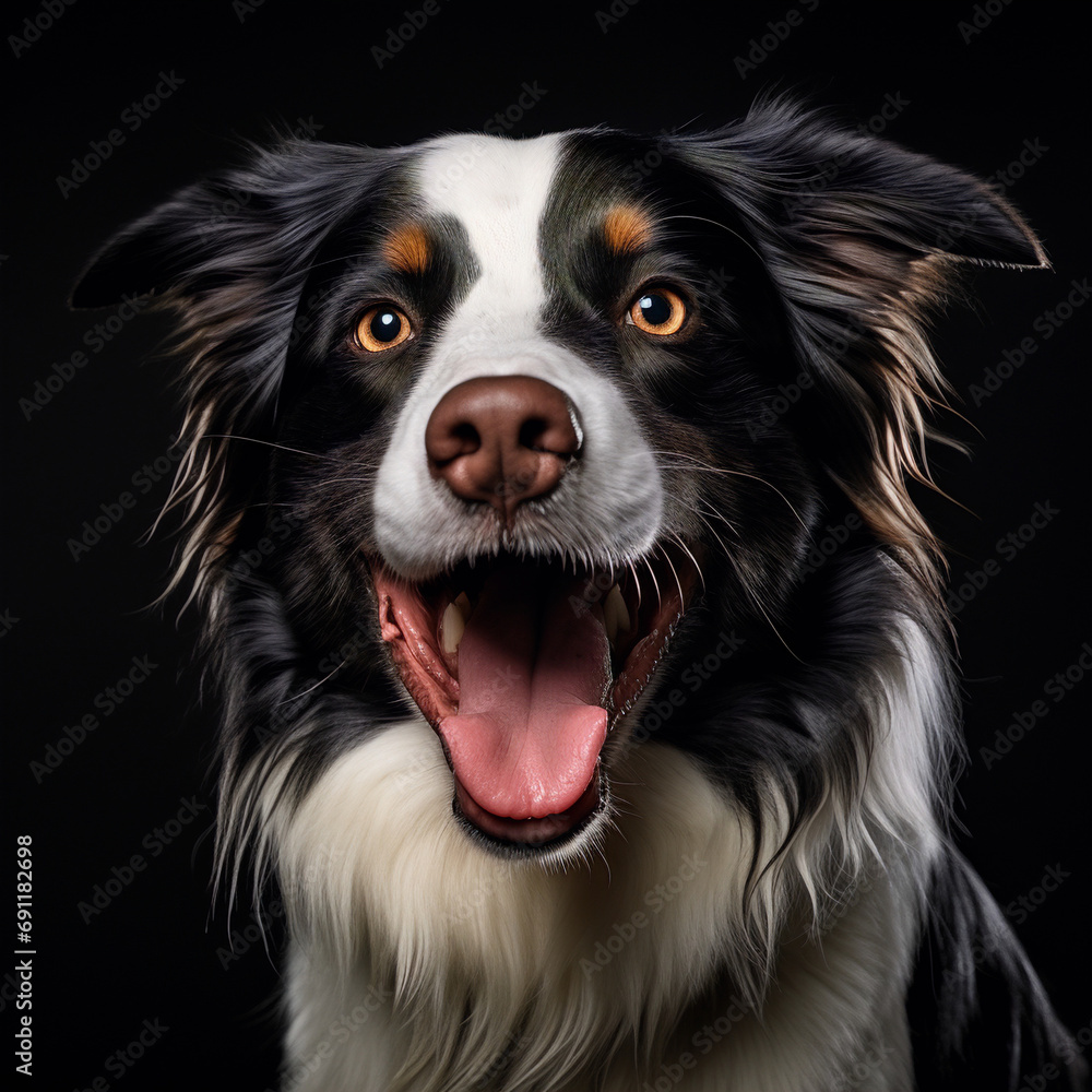 dog is talking and showing his mouth open, happy dog is talking and showing his mouth open, happy
