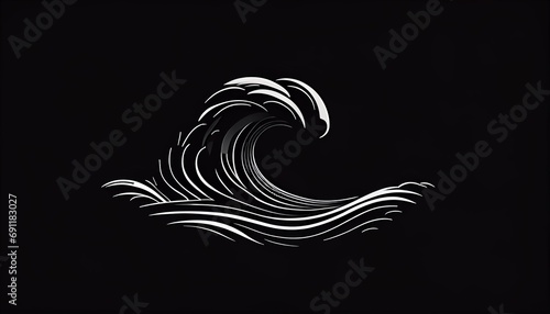A modern logo design with negative space crafting a subtle wave, suggesting fluidity and adaptability.