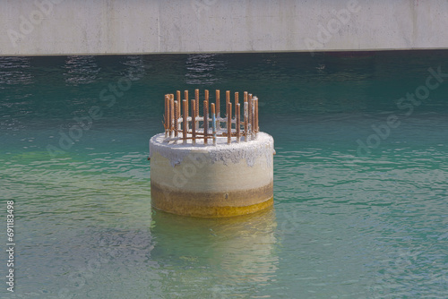 Concrete Pillar in Sea Water