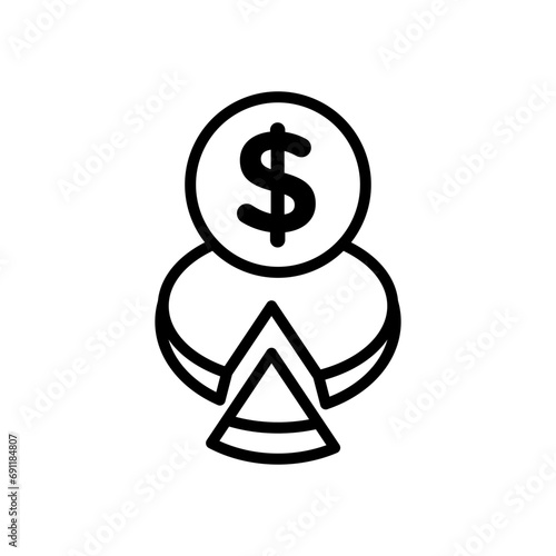 Budget Planning icon. business financial capital allocation and risk management symbol. budget planning or company profit and revenue accounting vector sign.