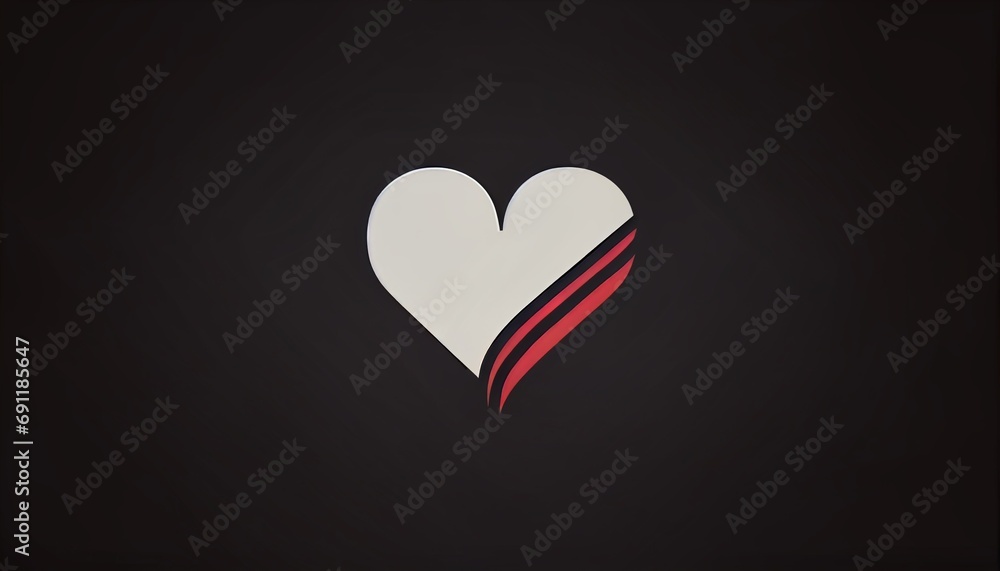 A timeless logo featuring a flat vector heart, symbolizing love and compassion in a simple and minimalistic form.