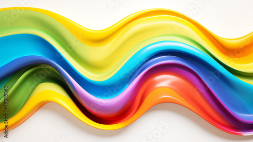  a colorful wave made out of coloured plastic