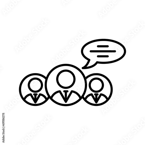 Expert Opinion Icon. social customer survey or review through feedback and opinion logo symbol. expert opinion or advice and conversation talk to help vector sign. 
