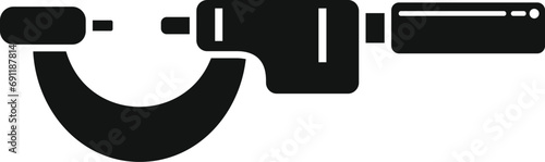 Digital micrometer tool icon simple vector. Vernier scale. Millimeter object
