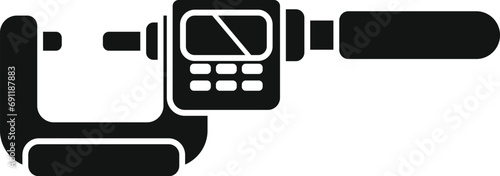 Work steel object icon simple vector. Digital micrometer. Construction tool