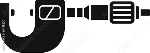 Work digital micrometer icon simple vector. Number precision tool. Exact industrial gauge