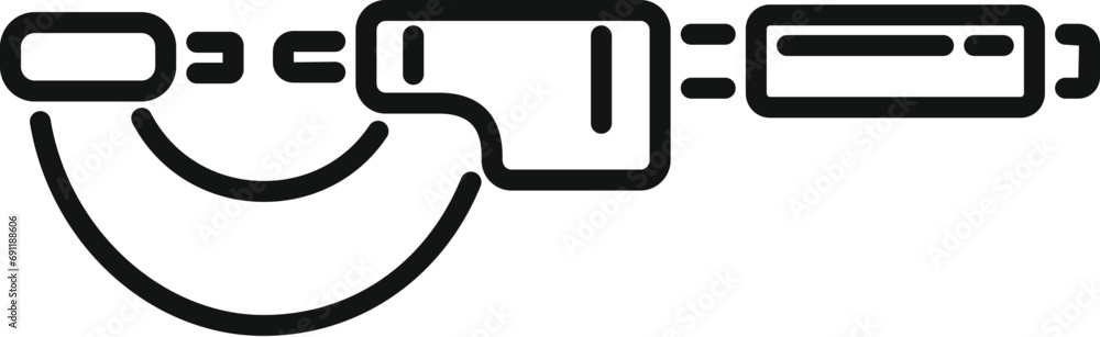 Digital micrometer equipment icon outline vector. High calibrated. Device tool Digital micrometer equipment icon outline vector. High calibrated. Device tool