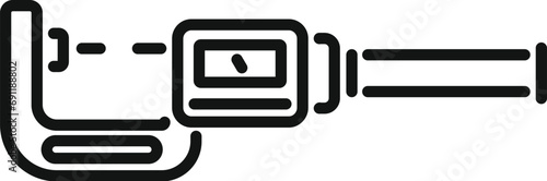 Digital micrometer tool icon outline vector. Vernier scale. Millimeter object