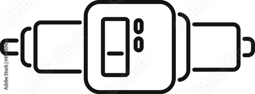 Digital micrometer icon outline vector. Scale object. High calibrated
