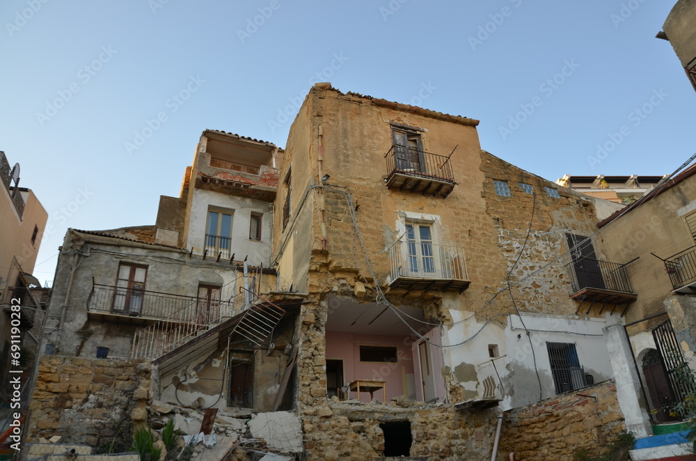 ruined houses in the old city