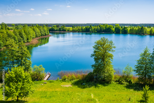 Fototapeta Naklejka Na Ścianę i Meble -  View of Mulaczysko lake from observation tower in Kruszniki, Wigry National Park, Podlasie, Poland