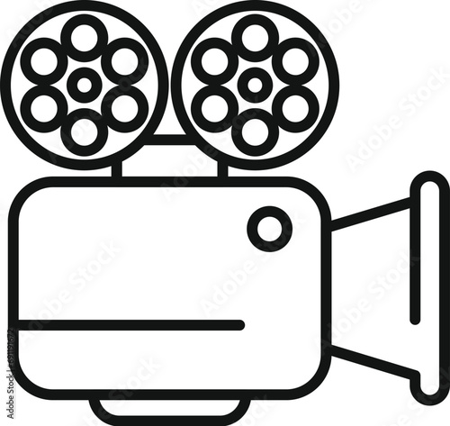 Event cinema video icon outline vector. Agenda operation. Wedding video surprise