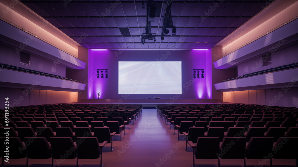 Fototapeta premium Large hall with many chairs without people