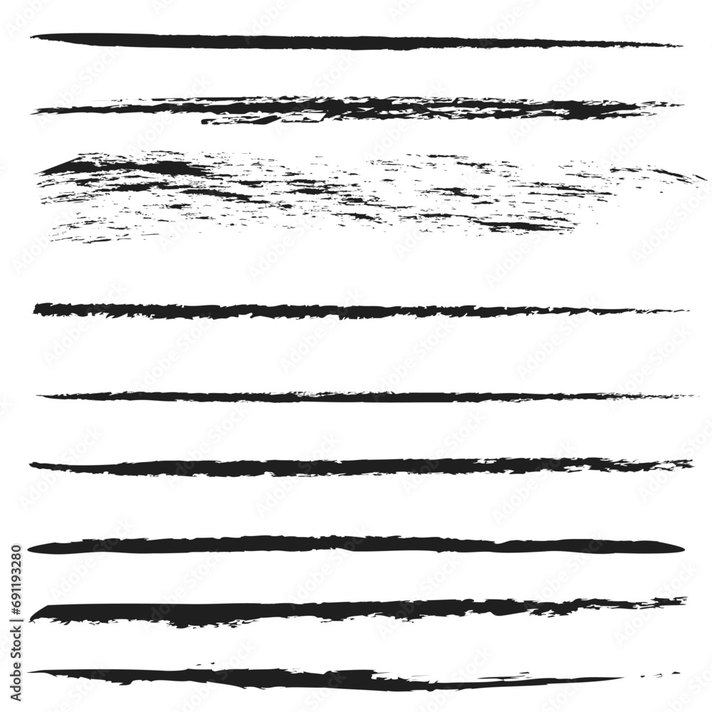 underlines set hand drawn vector brush underlines set hand drawn vector brush