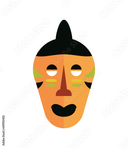 nigerian mask traditional illustration