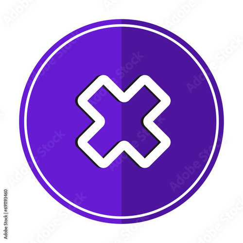 Close Button Purple Circle