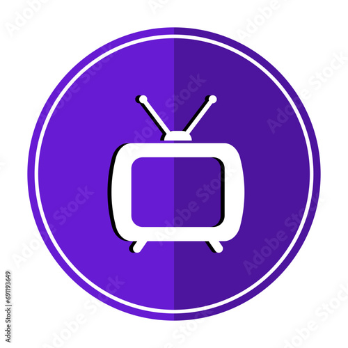 retro tv set with clipping path