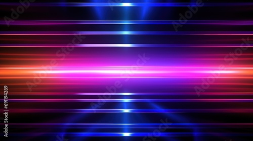 Neon lights colors perpendicular lines on shiny reflecting illuminated background