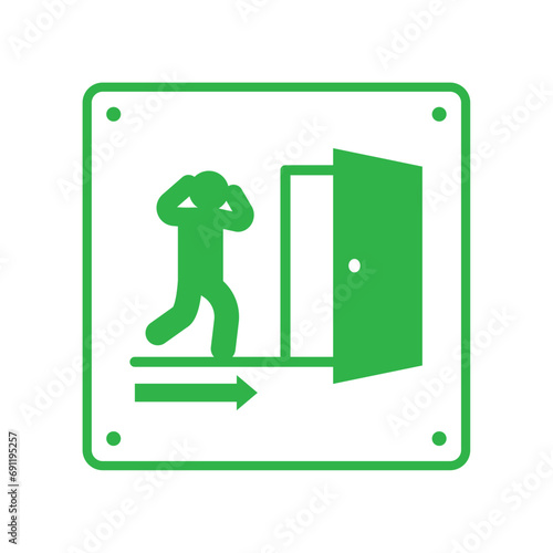earthquake icon signal illustration of emergency exit