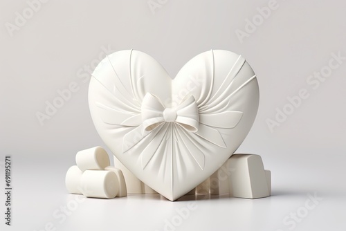 White chocolate in the shape of a heart photo