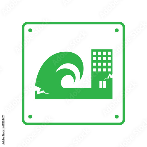 earthquake icon signal of tsunami risk