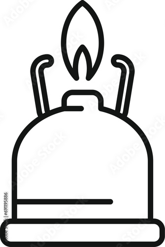 Gas jet burner icon outline vector. Campsite holiday. Nature outdoor vacation