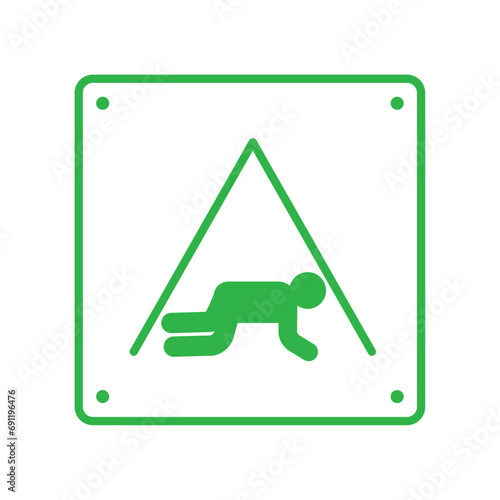earthquake icon signal of crouch under something