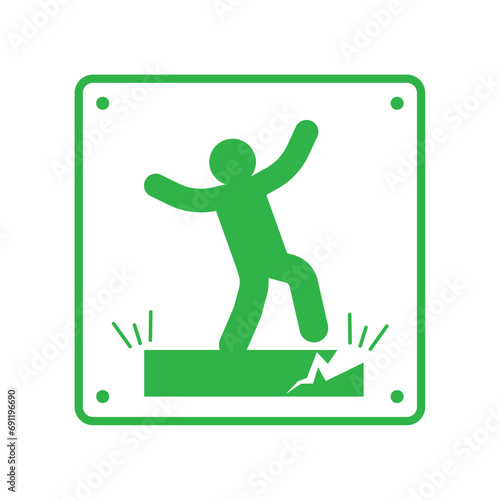 earthquake icon signal of risk of floor breaking