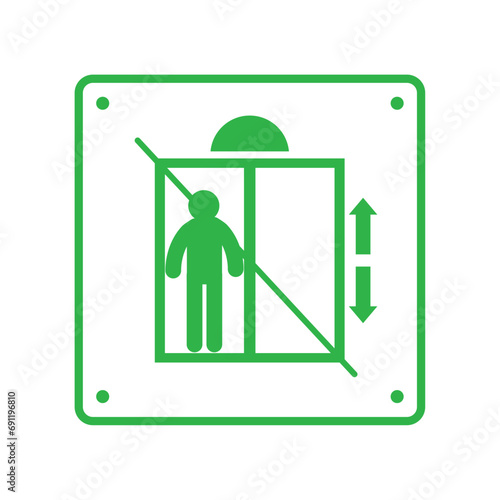 earthquake icon signal of do not use the elevator