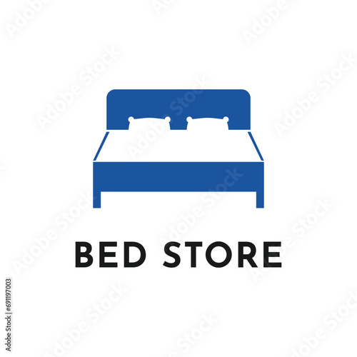 Bed hotel vector logo concept design idea