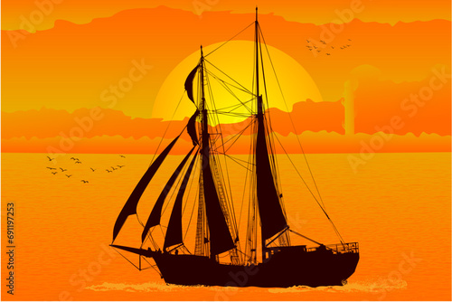 barco, pirata, mar