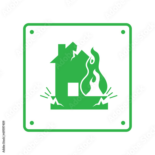 earthquake icon signal of fire risk