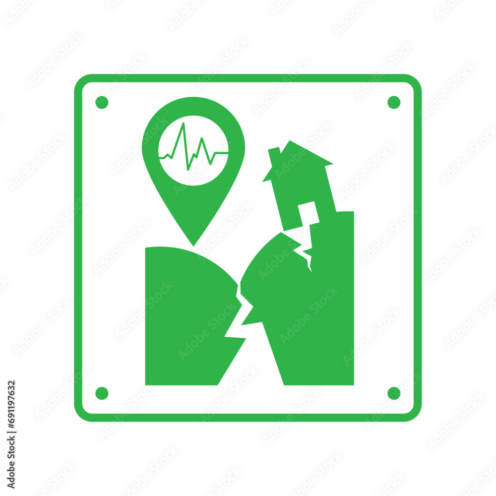 earthquake icon signal of crack in the floor earthquake icon signal of crack in the floor