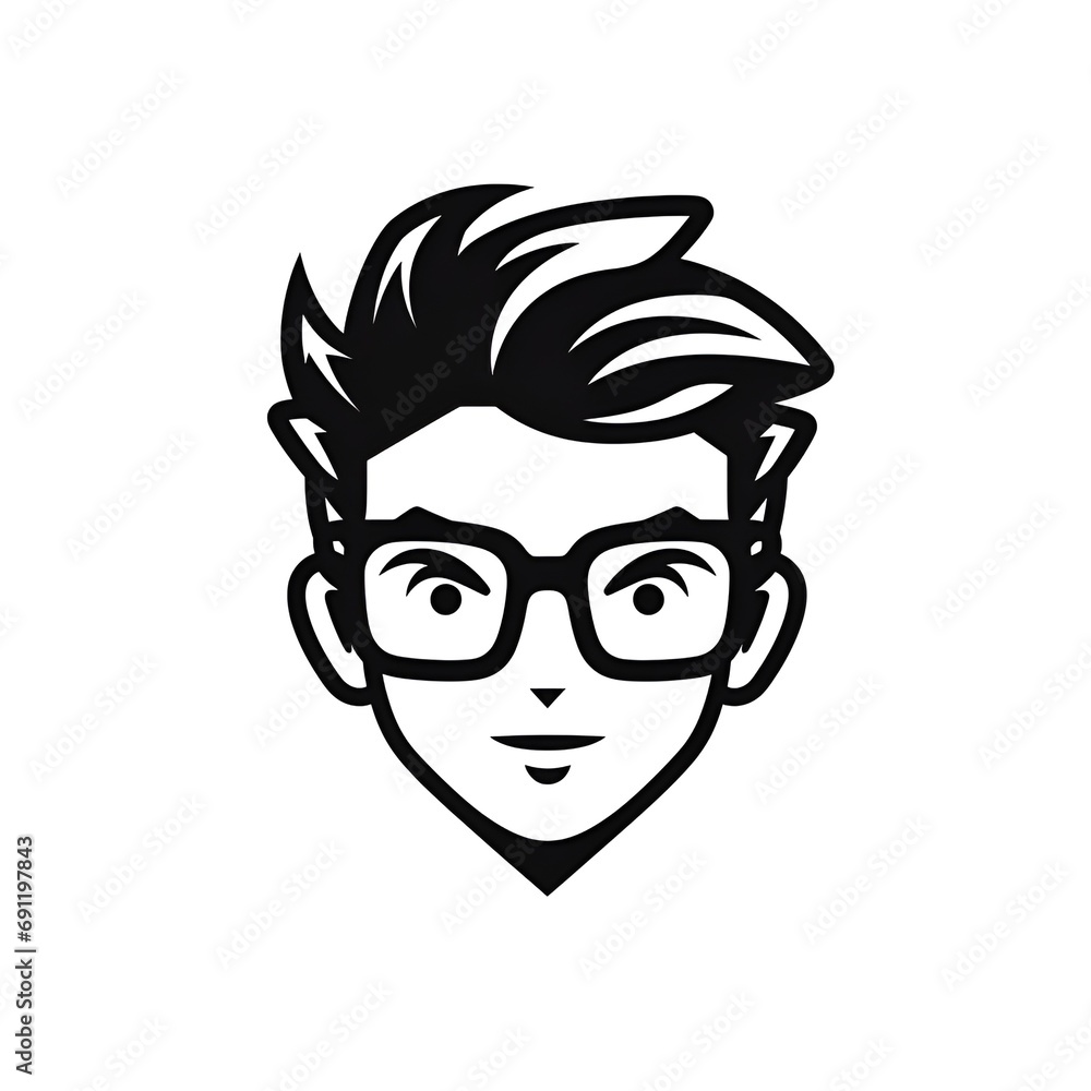 Obraz premium Nerd Glasses Logo on White Background