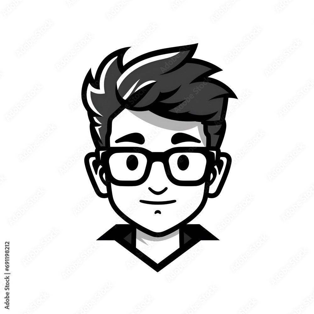 Nerd Glasses Logo on White Background Nerd Glasses Logo on White Background