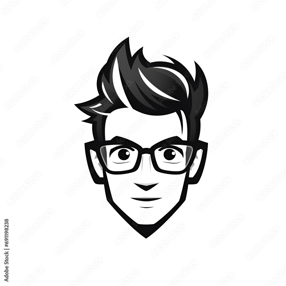 Nerd Glasses Logo on White Background