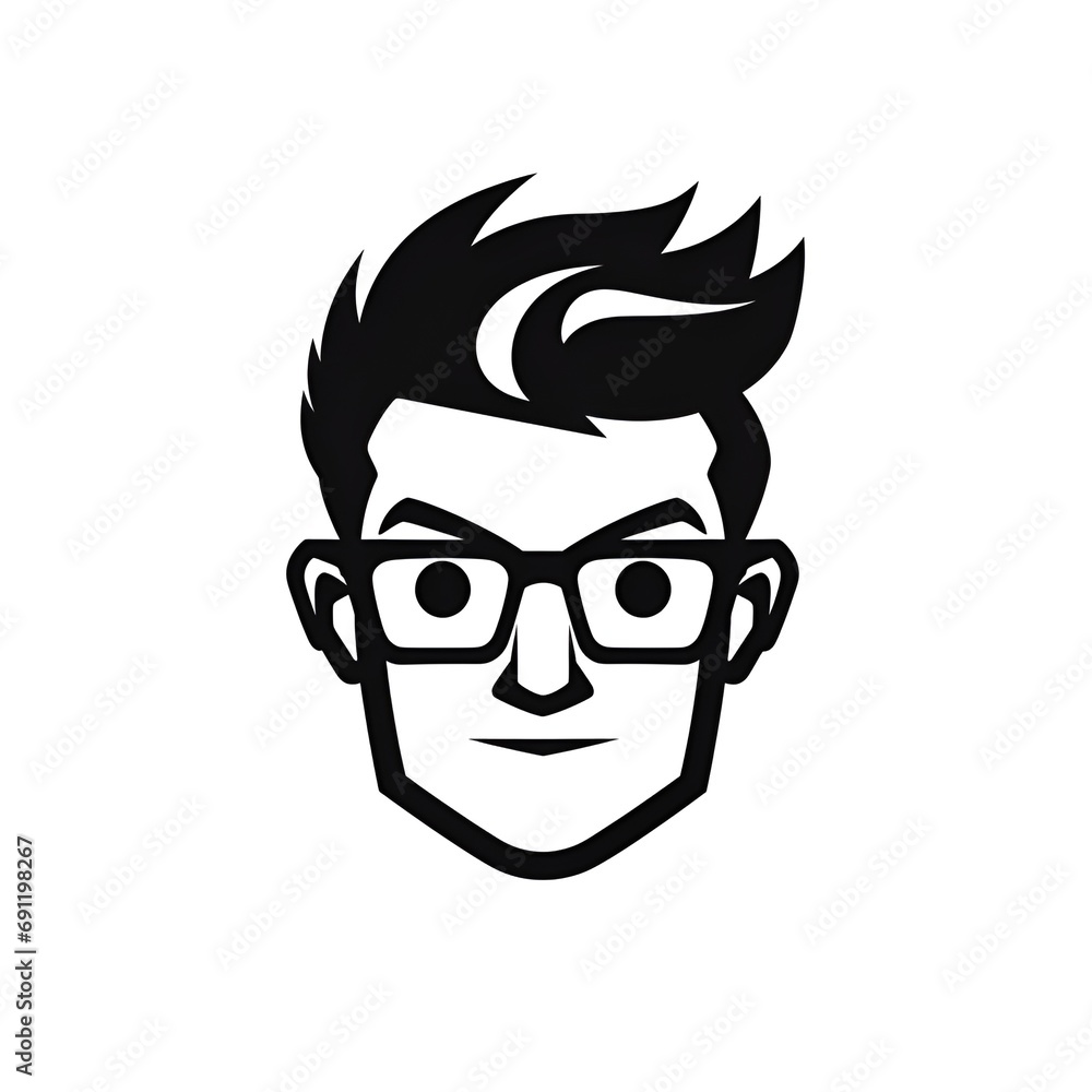 Nerd Glasses Logo on White Background