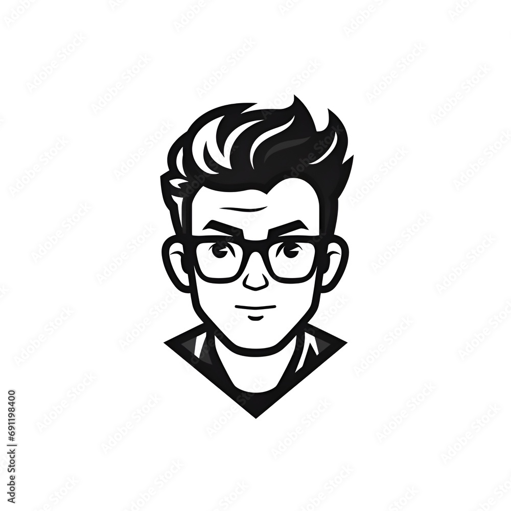 Nerd Glasses Logo on White Background Nerd Glasses Logo on White Background