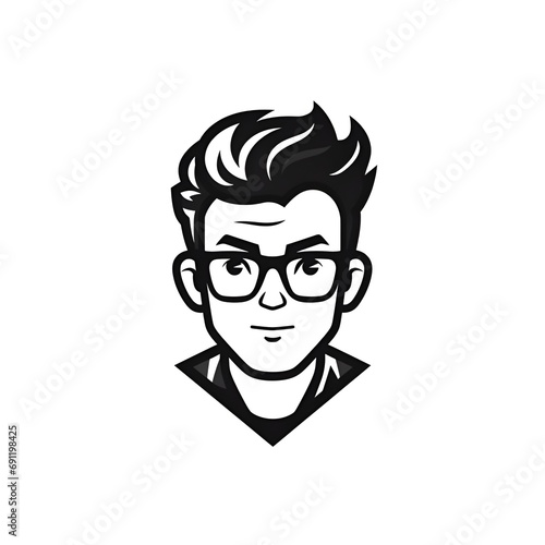Free Download Nerd Glasses Logo on White Background - GFXLoad