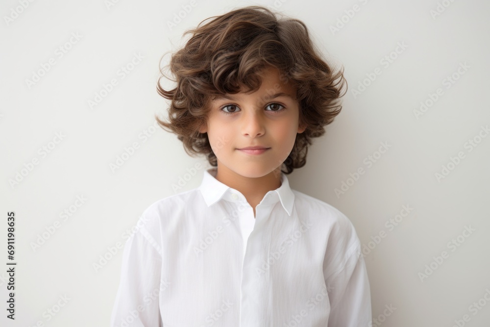 Portrait of a cute little boy in a white shirt, isolated on a white background Portrait of a cute little boy in a white shirt, isolated on a white background