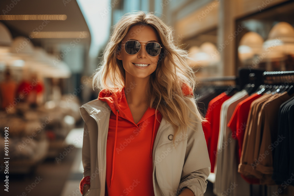 happy cute funny lovely pretty smilimg woman girl lady on shopping purchasing buying acquiring shopping spree procuring retailing. fashionable trendy close style shop mall.