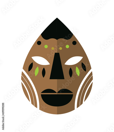 nigerian mask of brown color
